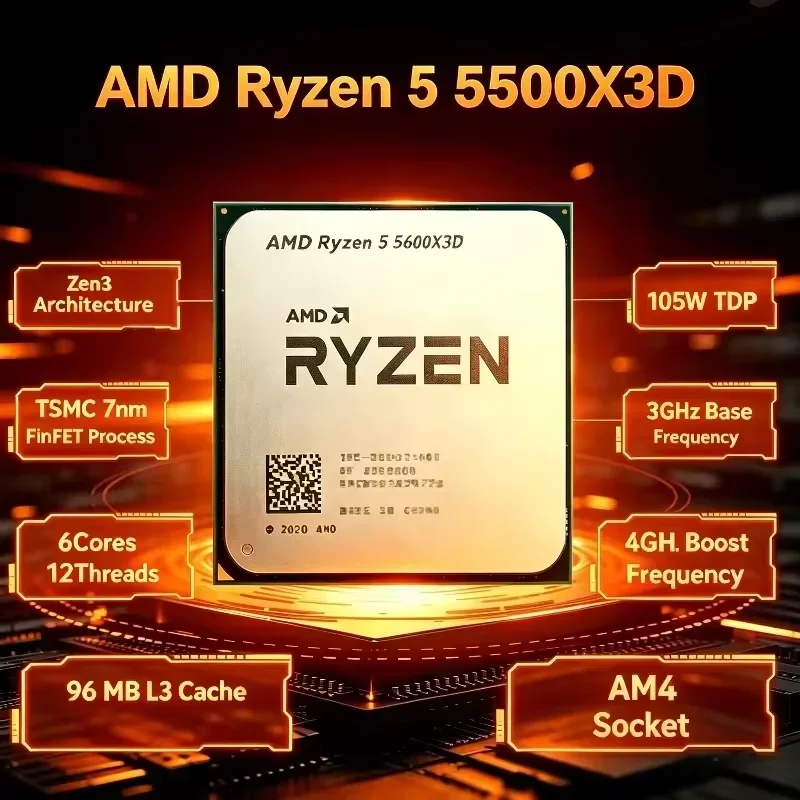 AMD Ryzen 5 5500X3D R5 5500X3D - Amd Cpu Ryzen 5 recensie en prijs