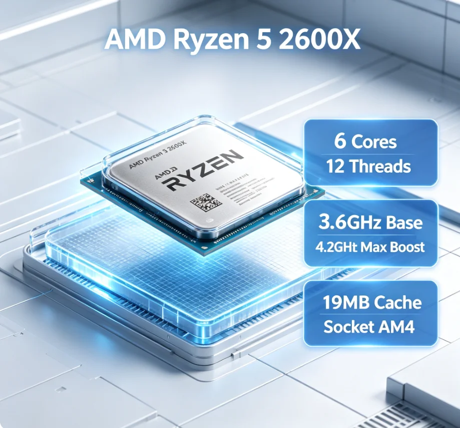 AMD Ryzen 5 2600X Desktop CPU  - Amd Cpu Ryzen 5 recensie en prijs