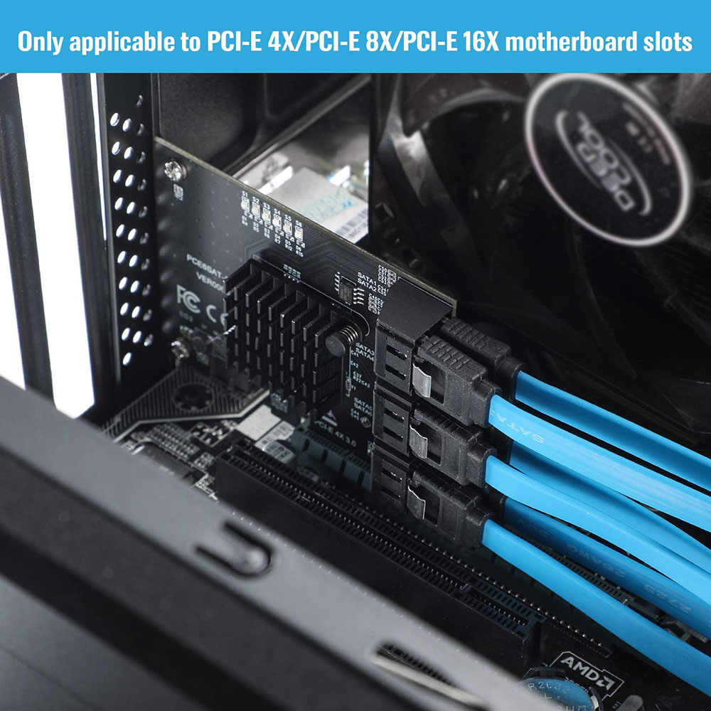 PCIe 4X 1X SATA-kaart 6 poorte - Pcie Riser Cable recensie en prijs